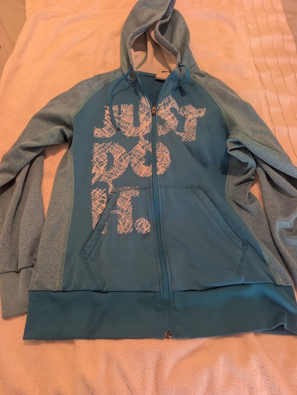 Nike Therma-FIT Blue Just Do It Full Zip Hoodie Small Fleece Training , Small